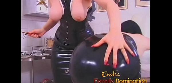  Mature redhead dominatrix shows her new slave what pain is